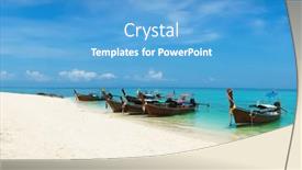  Presentation with thai - Slide set with thai-traditional-wooden-longtail-boat background and a teal colored foreground