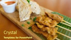  Presentation with vegan - Slide deck consisting of thai-vegan-cuisine background and a tawny brown colored foreground