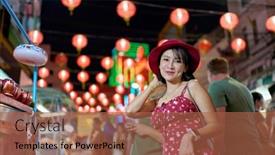  Presentation with bangkok - Presentation featuring thai-woman-at-nightmarket background and a red colored foreground
