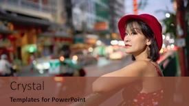  Presentation with bangkok - PPT theme with thai-woman-in-red-dress background and a tawny brown colored foreground