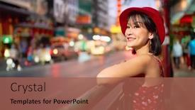  Presentation with bangkok - Presentation theme featuring thai-woman-in-red-dress background and a red colored foreground