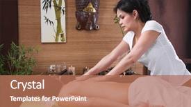  Presentation with thai - Presentation featuring thai woman making massage background and a coral colored foreground