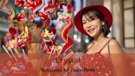  Presentation with chinese dragon - Slide set consisting of thai-woman-posing-with-paper background and a red colored foreground