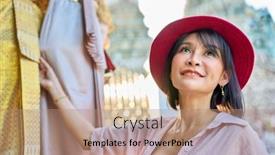  Presentation with thai - Presentation design consisting of thai-woman-shopping-for-traditional background and a coral colored foreground