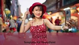  Presentation with bangkok - Slide deck enhanced with thai-woman-taking-selfie background and a violet colored foreground