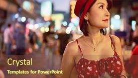  Presentation with bangkok - Slide deck having thai-woman-walking-through-chinatown background and a tawny brown colored foreground