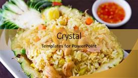  Presentation with pineapple - Beautiful presentation theme featuring thaifood - fried rice in pineapple backdrop and a yellow colored foreground