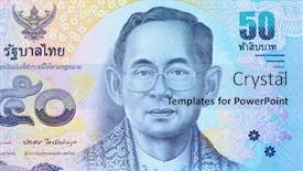  Presentation with thailand - Beautiful slide set featuring thailand-50-bath-note-closeup backdrop and a light blue colored foreground