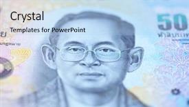  Presentation with halloween flying bats note - PPT layouts enhanced with thailand 50 bath note closeup background and a  colored foreground