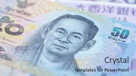 Presentation with note - Cool new slide deck with thailand 50 bath note closeup backdrop and a  colored foreground