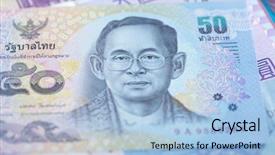  Presentation with halloween flying bats note - Presentation design featuring thailand 50 bath note closeup background and a  colored foreground