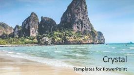  Presentation with paradise island - Amazing slides having thailand amazing limestone cliff backdrop and a  colored foreground