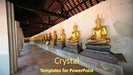  Presentation with ayutthaya - Audience pleasing theme consisting of thailand-ayutthaya-statues-of-buddha backdrop and a tawny brown colored foreground