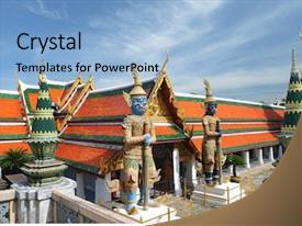 Thailand Bangkok Temple Against Sky PPT template 87 | CrystalGraphics
