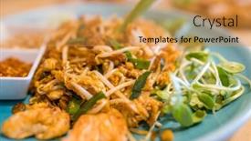  Presentation with pad thai - Beautiful slide deck featuring thailand-cuisine-pad-thai backdrop and a gold colored foreground