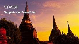  Presentation with ayutthaya - Cool new presentation design with thailand culture - ayutthaya city backdrop and a violet colored foreground
