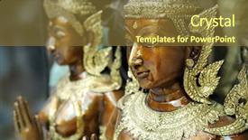 Presentation with thailand - PPT theme featuring thailand culture - kinnara statue - a kind background and a tawny brown colored foreground