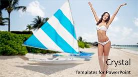  Presentation with rural tourism people adventure - Slide set having thailand dance - people summer vacation tourism background and a  colored foreground