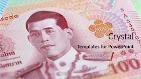  Presentation with 2018 - Slide set with thailand economy - banknotes of the tailand new background and a soft green colored foreground