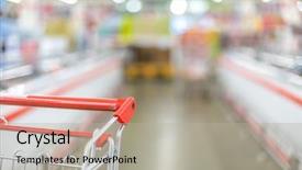  Presentation with economy - PPT theme consisting of thailand economy - blur background of people shopping background and a  colored foreground