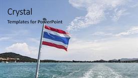  Presentation with wake up - PPT layouts featuring thailand flag with boat wake background and a  colored foreground
