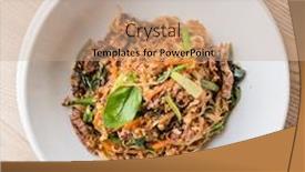  Presentation with thailand food - Colorful presentation theme enhanced with thailand-food-on-the-wooden backdrop and a coral colored foreground