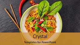  Presentation with chicken curry - Presentation theme with thailand king - asian chicken and prawns curry background and a gold colored foreground