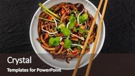  Presentation with soy sauce - Presentation theme consisting of thailand king - asian noodles with spicy soy background and a wine colored foreground