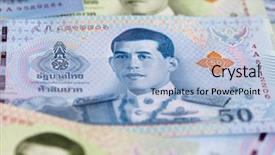  Presentation with 2018 - Cool new PPT theme with thailand king - banknotes of the tailand new backdrop and a light blue colored foreground