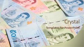  Presentation with 2018 - Colorful slide set enhanced with thailand king - banknotes of the tailand new backdrop and a soft green colored foreground