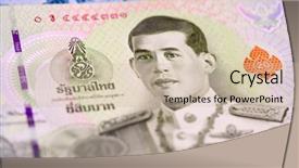  Presentation with 2018 - PPT theme featuring thailand king - banknotes of the tailand new background and a soft green colored foreground