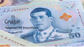  Presentation with 2018 - PPT theme enhanced with thailand king - banknotes of the tailand new background and a light blue colored foreground