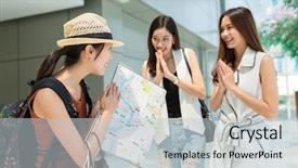  Presentation with saying goodbye - Cool new theme with thailand map - woman travel in bangkok backdrop and a light gray colored foreground