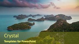  Presentation with epic - Colorful PPT theme enhanced with thailand-national-marine-park-aerial backdrop and a tawny brown colored foreground