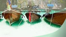  Presentation with maya bay - Slide deck featuring thailand ocean landscape exotic beach view and traditional ship in maya bay ko phi phi don background and a mint green colored foreground
