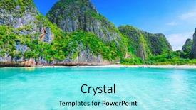  Presentation with maya bay - Audience pleasing presentation theme consisting of thailand phi phi island - maya bay backdrop and a arctic colored foreground