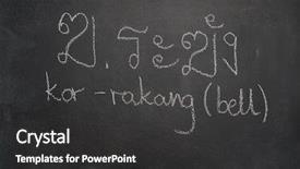  Presentation with thai - Slide deck enhanced with thai letter written with white chalk on blackboard background and a dark gray colored foreground