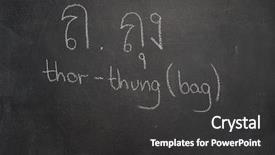  Presentation with thai - Beautiful slides featuring thai letter written with white chalk on blackboard backdrop and a dark gray colored foreground