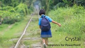  Presentation with school district - PPT theme with the talat phlu district background and a mint green colored foreground