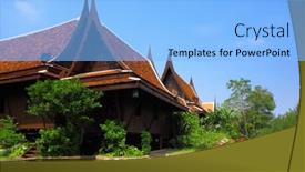  Presentation with thailand - Amazing presentation design having thailand style house backdrop and a light blue colored foreground