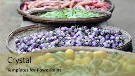  Presentation with vertical - Audience pleasing presentation consisting of thailand tradition - local street market colorful vertical backdrop and a yellow colored foreground