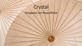  Presentation with umbrella - Slide deck having thailand traditional bamboo umbrella background and a lemonade colored foreground