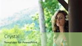  Presentation with thailand - Colorful presentation theme enhanced with thailand-young-woman-in-bikini backdrop and a mint green colored foreground