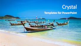  Presentation with beach - Slides having thailandflag - mu ban khalita beach background and a teal colored foreground