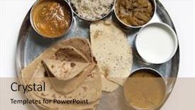  Presentation with served - PPT theme consisting of thali is a selection background and a coral colored foreground