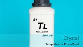  Presentation with laboratory chemical - Presentation theme featuring thallium-tl-chemical-element background and a cyan colored foreground