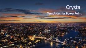  Presentation with aerial - Colorful presentation design enhanced with thames river - london aerial view with dominant backdrop and a ocean colored foreground