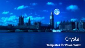  Presentation with parliament - Amazing slide deck having thames river - night view of the big backdrop and a navy blue colored foreground
