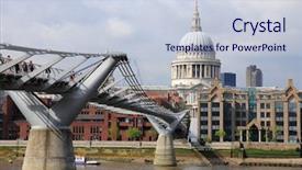  Presentation with great britain - Theme having thames river - st pauls cathedral and millennium background and a  colored foreground