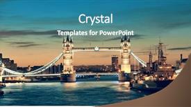  Presentation with warship - Beautiful theme featuring thames river in london backdrop and a teal colored foreground